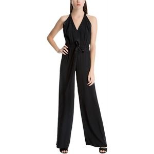 Max Studio London Womens‎ Tie Jumpsuit Black Large NWT $128